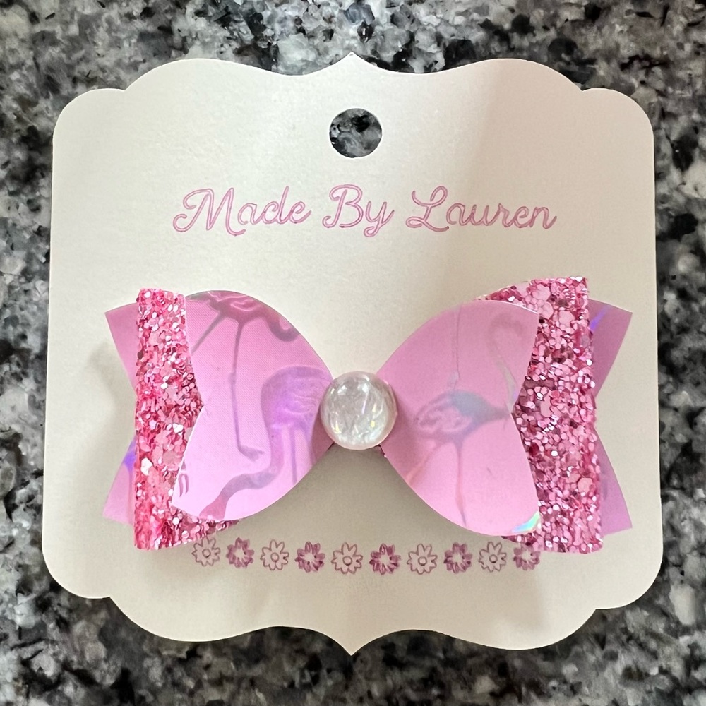 Adorable, One-of-A-Kind, Carefully Crafted Children’s Bows! “Flamingo Bow”